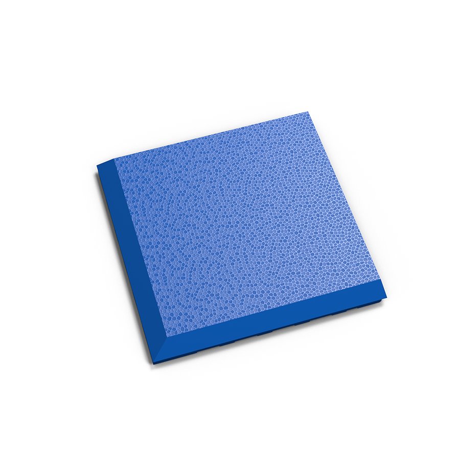 Modrý PVC vinylový rohový nájezd "typ C" Fortelock Invisible (hadí kůže) - délka 14,5 cm, šířka 14,5 cm a výška 0,67 cm