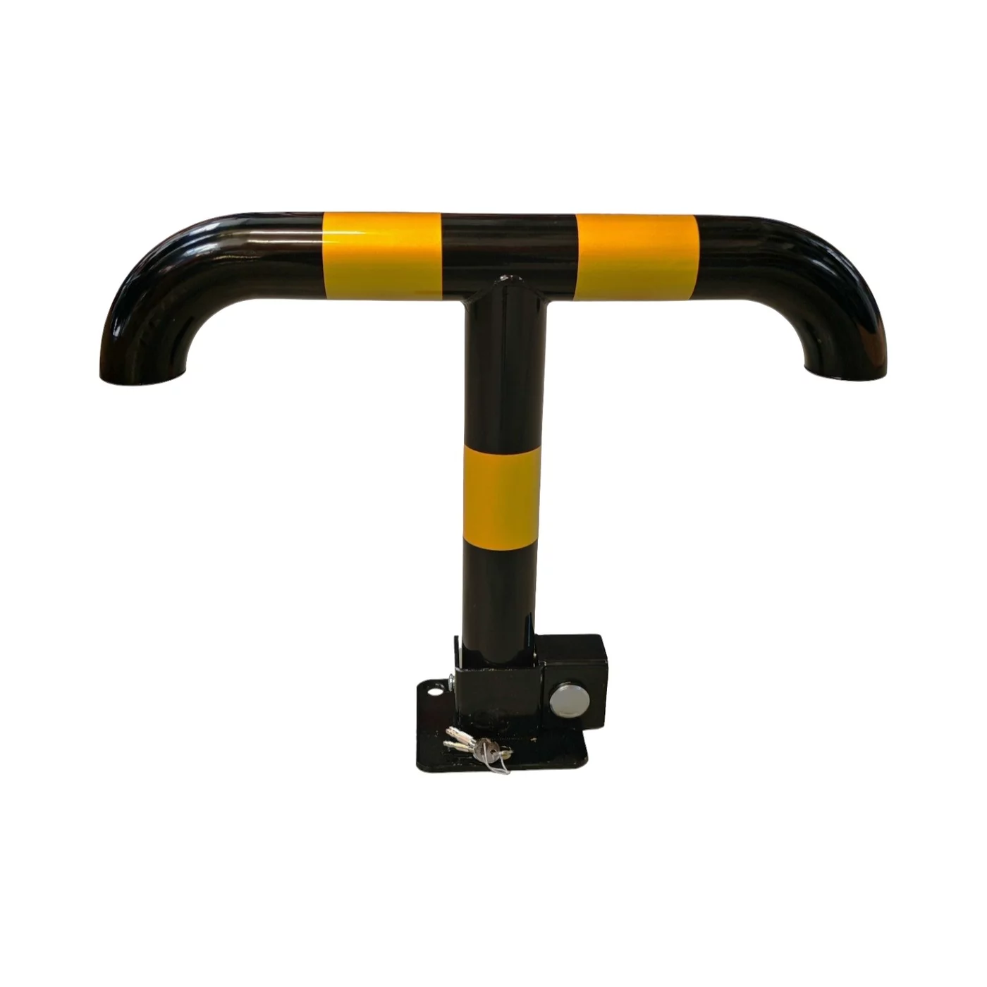 Klappbare Parkschranke aus Stahl FLOMA PB20 - Länge 55 cm, Höhe 40 cm, Dicke 7 cm - Schwarz-Gelb