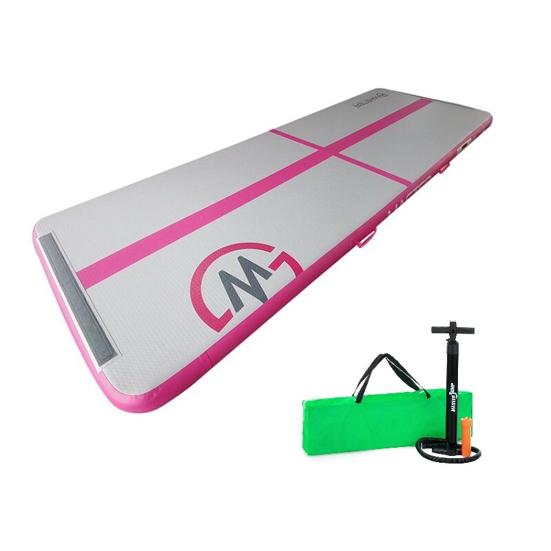 Šedo-ružový AirTrack MASTER - dĺžka 300 cm, šírka 100 cm, výška 10 cm