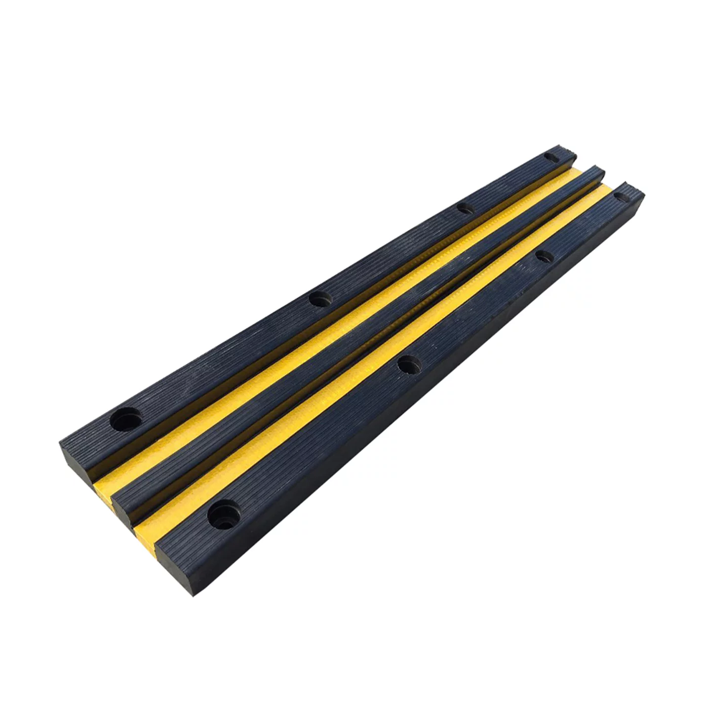 Wandschutz aus Gummi FLOMA - Länge 100 cm, Breite 25 cm, Höhe 2,5 cm - Schwarz-Gelb