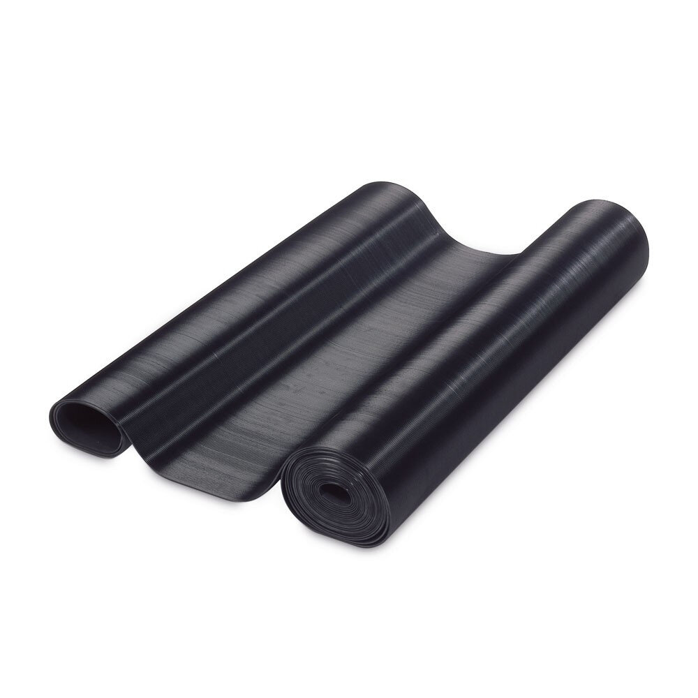 Černá gumová rohož DEFENDER RILLS MAT - délka 10 m, šířka 70 cm a výška 2,6 cm