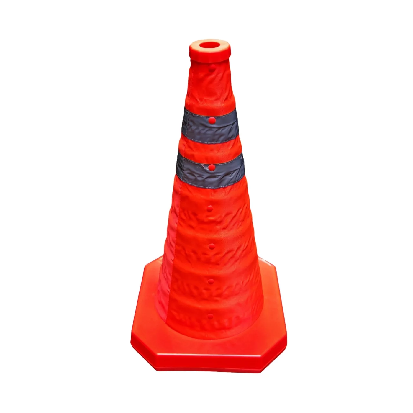 Oranžový skládací dopravní reflexní kužel FLOMA - délka 24 cm, šířka 24 cm, výška 45 cm