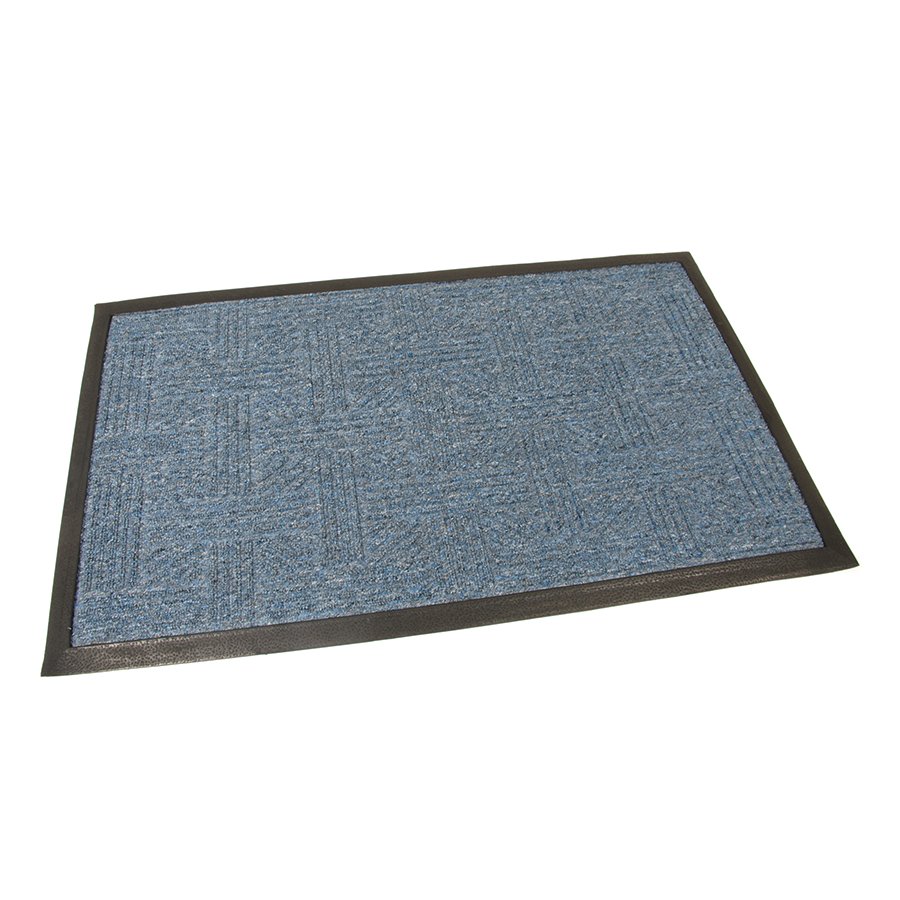 Modrá textilní venkovní čistící vstupní rohož FLOMA Crossing - délka 45 cm, šířka 75 cm, výška 0,8 cm