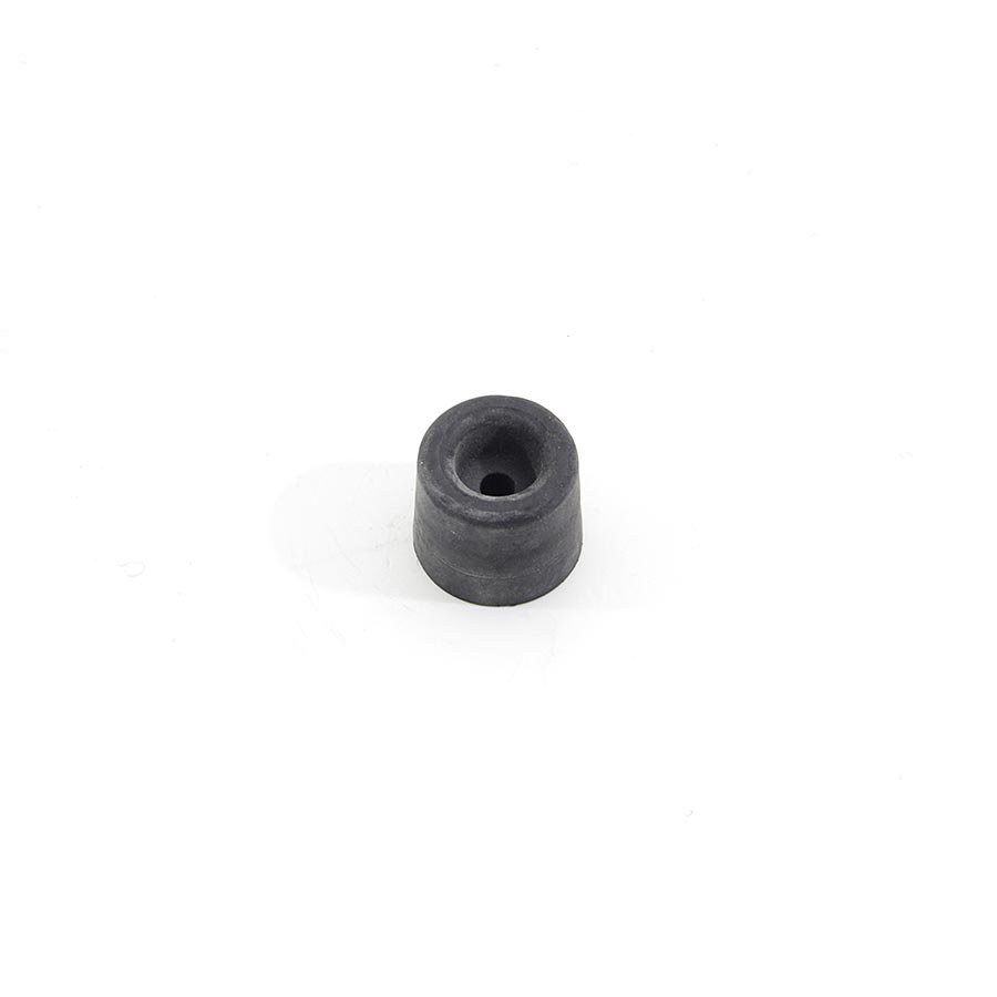 Černý gumový kónický doraz s dírou pro šroub FLOMA - průměr 3 cm a výška 2,5 cm