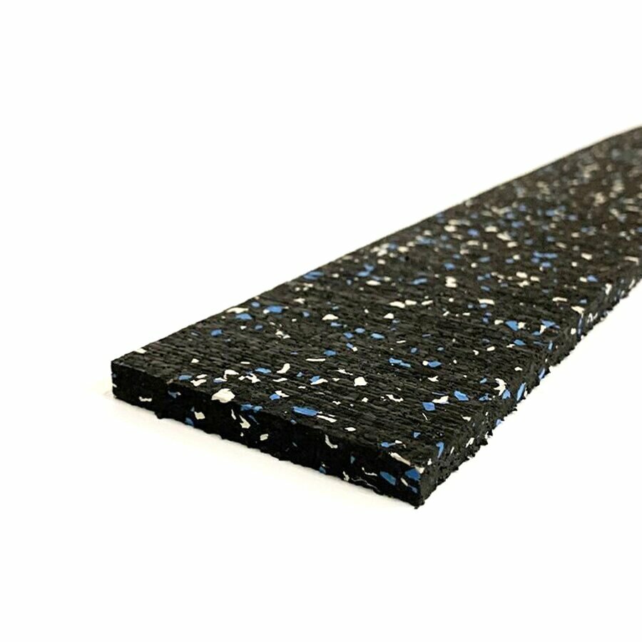 Čierno-bielo-modrá gumová soklová podlahová lišta FLOMA IceFlo SF1100 - dĺžka 200 cm, šírka 7 cm a hrúbka 0,8 cm