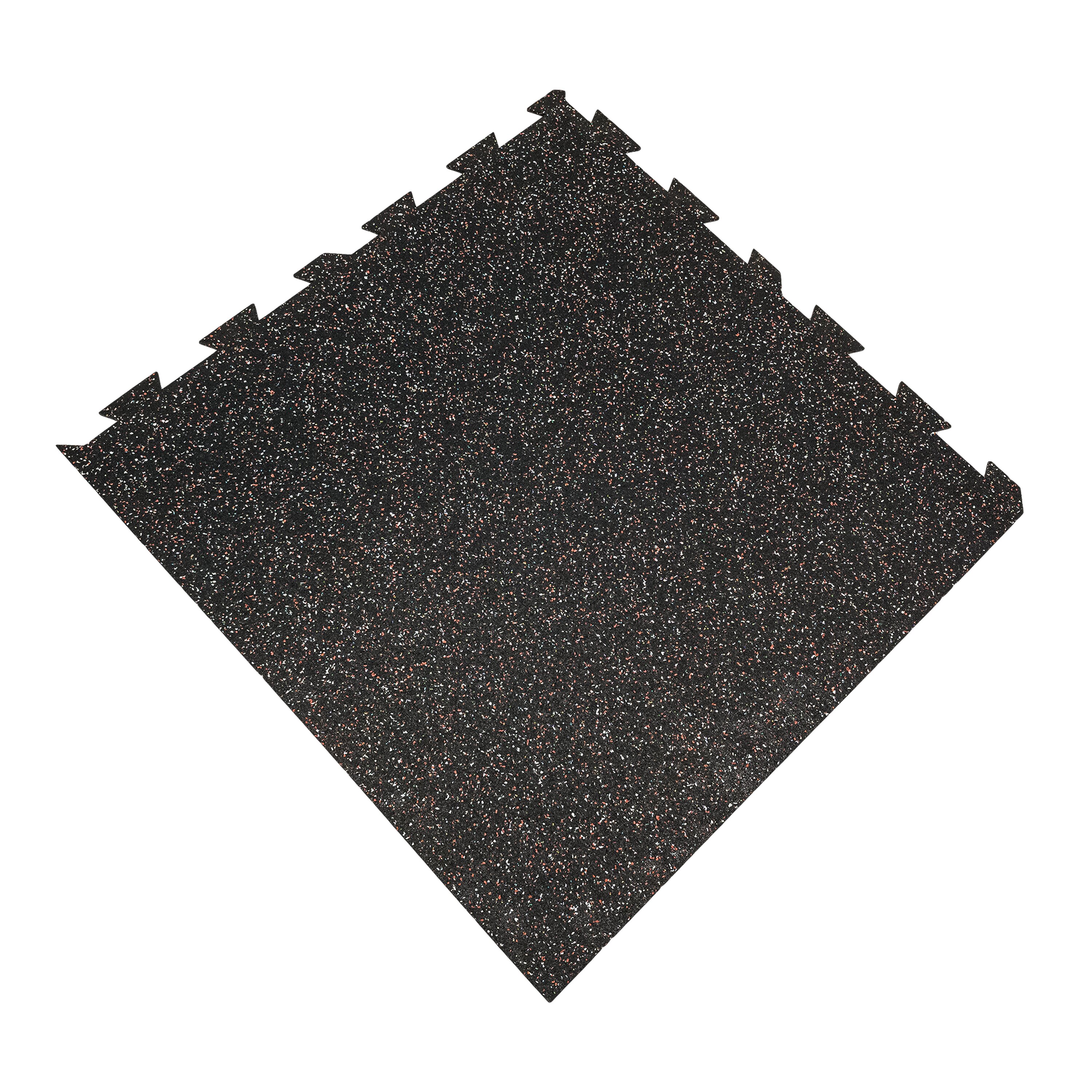 Čierno-bielo-červená podlahová guma (puzzle - roh) FLOMA FitFlo SF1050 - dĺžka 100 cm, šírka 100 cm, výška 1 cm
