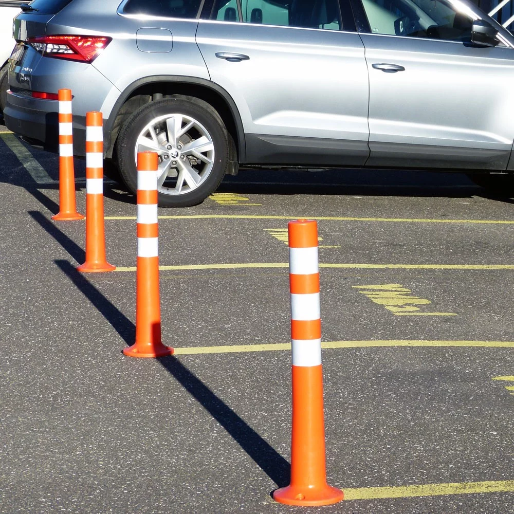 Oranžový reflexní samonarovnávací sloupek - průměr 8 cm, výška 75 cm