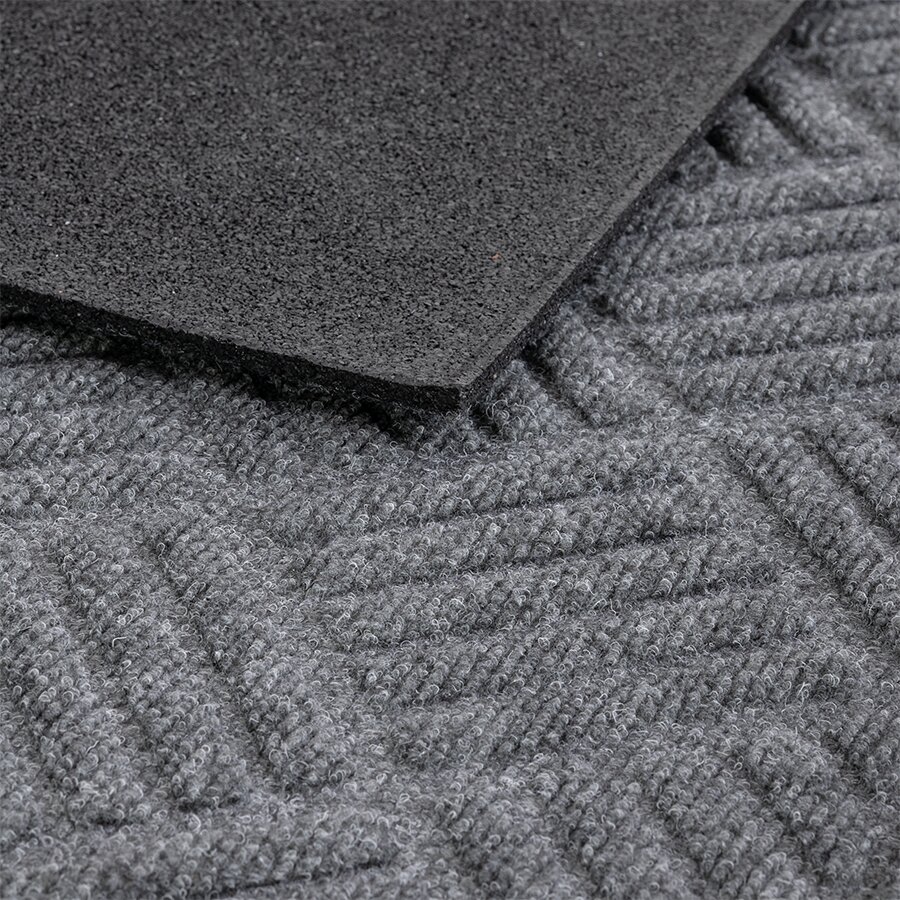 Šedá textilní gumová vstupní rohožka FLOMA Parquet - délka 60 cm, šířka 90 cm, výška 1,1 cm