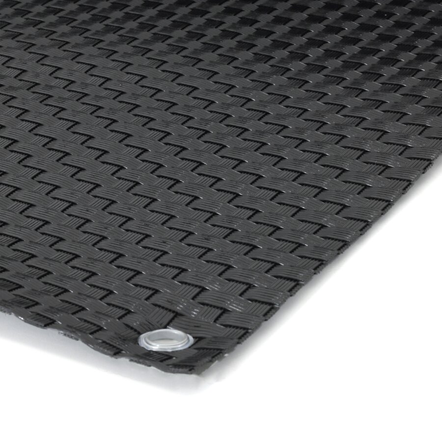 Čierna plastová ratanová tieniaca rohož &amp;amp;quot;umelý ratan&amp;amp;quot; s okami (role) - dĺžka 500 cm a výška 90 cm