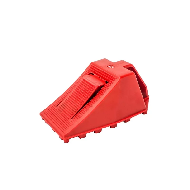 Sicherer Radkeil aus Stahl Und aus Kunststoff - Breite 10 cm, Höhe 9 cm - roter