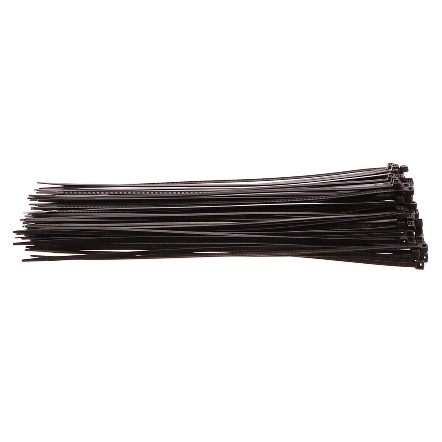Černá plastová stahovací páska - délka 28 cm, šířka 0,36 cm - 100 ks
