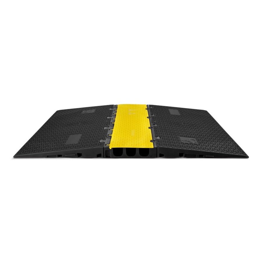 Černo-žlutý plastový kabelový most s víkem DEFENDER 3 2D HV - délka 50 cm, délka 39,5 cm, výška 7,3 cm