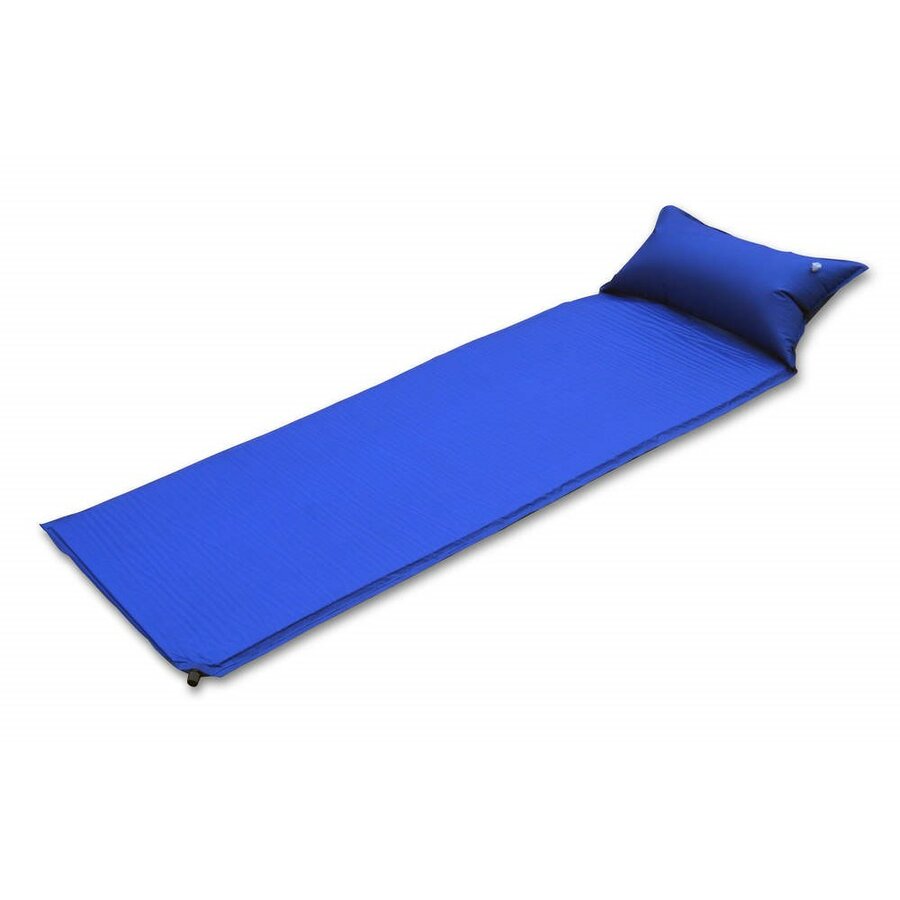 Modrá samonafukovacia karimatka s podhlavníkom - dĺžka 183 cm, šírka 51 cm, výška 2,5 cm