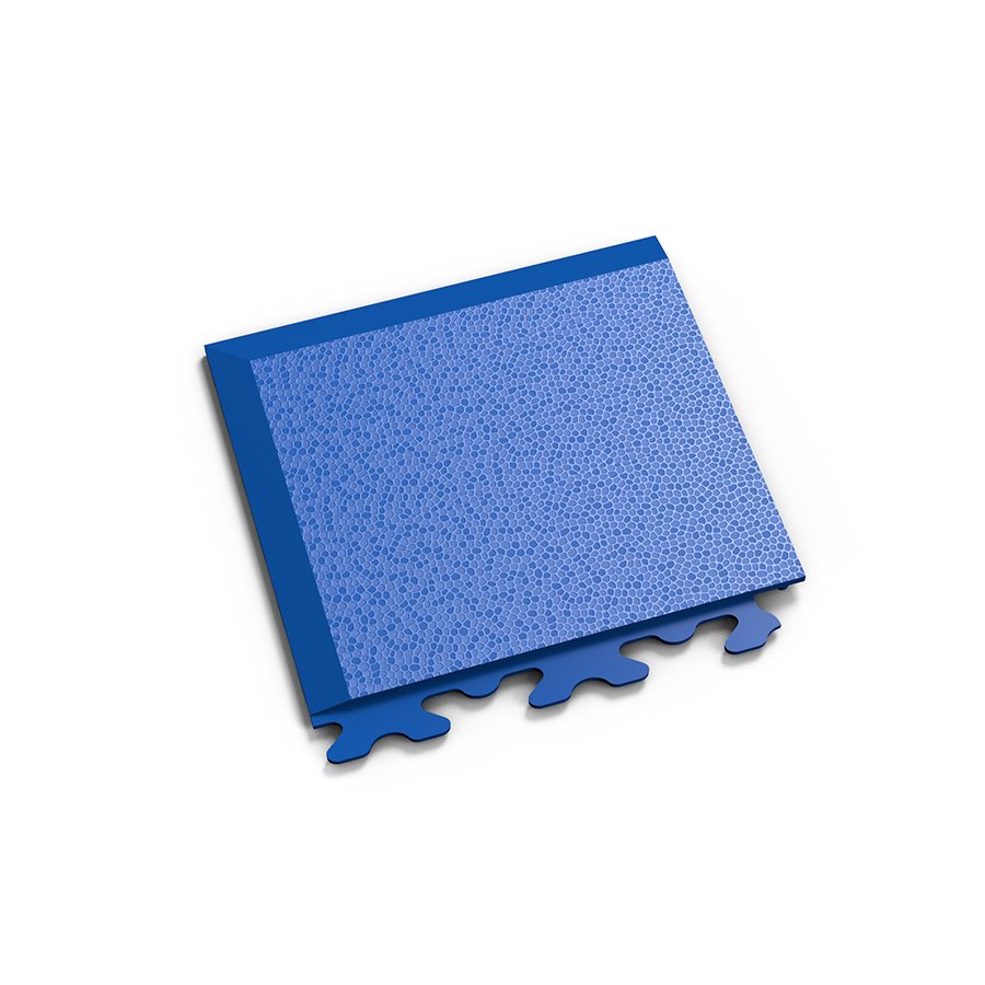 Modrý PVC vinylový rohový nájezd "typ A" Fortelock Invisible (hadí kůže) - délka 14,5 cm, šířka 14,5 cm a výška 0,67 cm