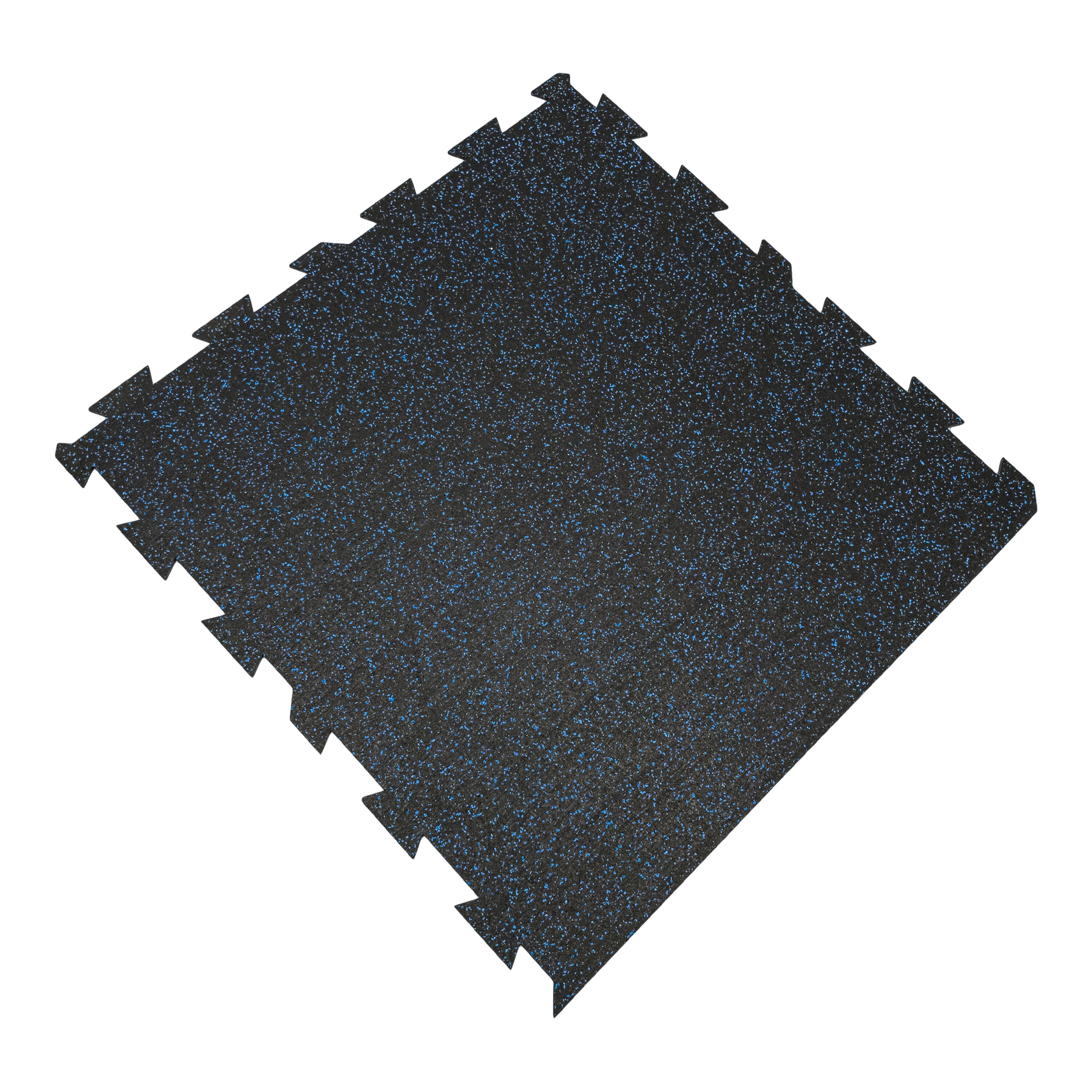Černo-modrá podlahová guma (puzzle - okraj) FLOMA FitFlo SF1050 - délka 100 cm, šířka 100 cm, výška 1,6 cm