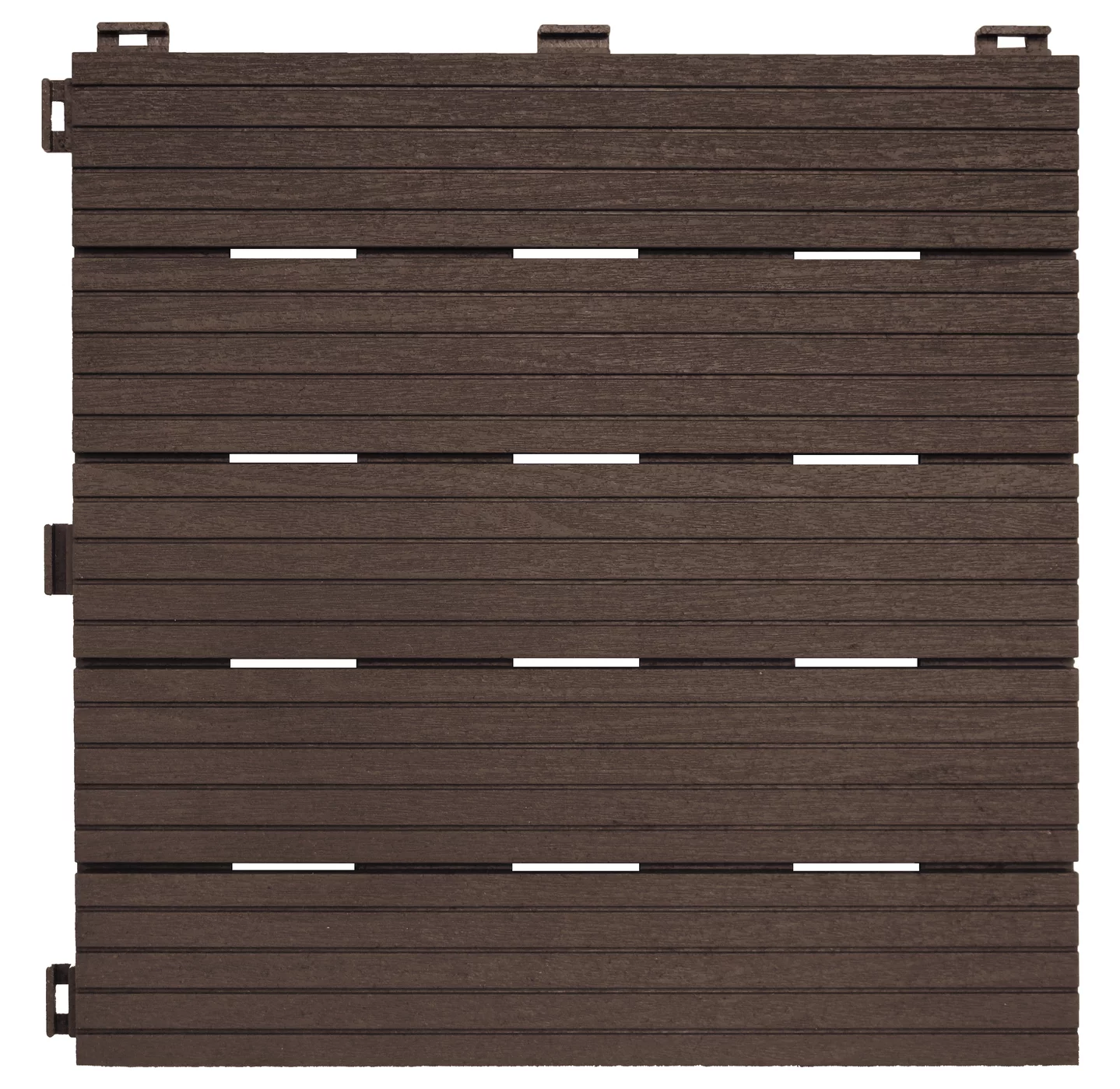 Terrassenplatte aus Kunststoff FLOMA Cosmopolitan - Länge 30,5 cm, Breite 30,5 cm, Höhe 1,5 cm - Braun