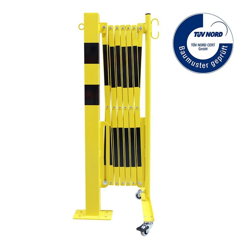 Čierno-žltá stĺpiková mobilná zábrana - dĺžka 3,6 ma výška 1,05 m