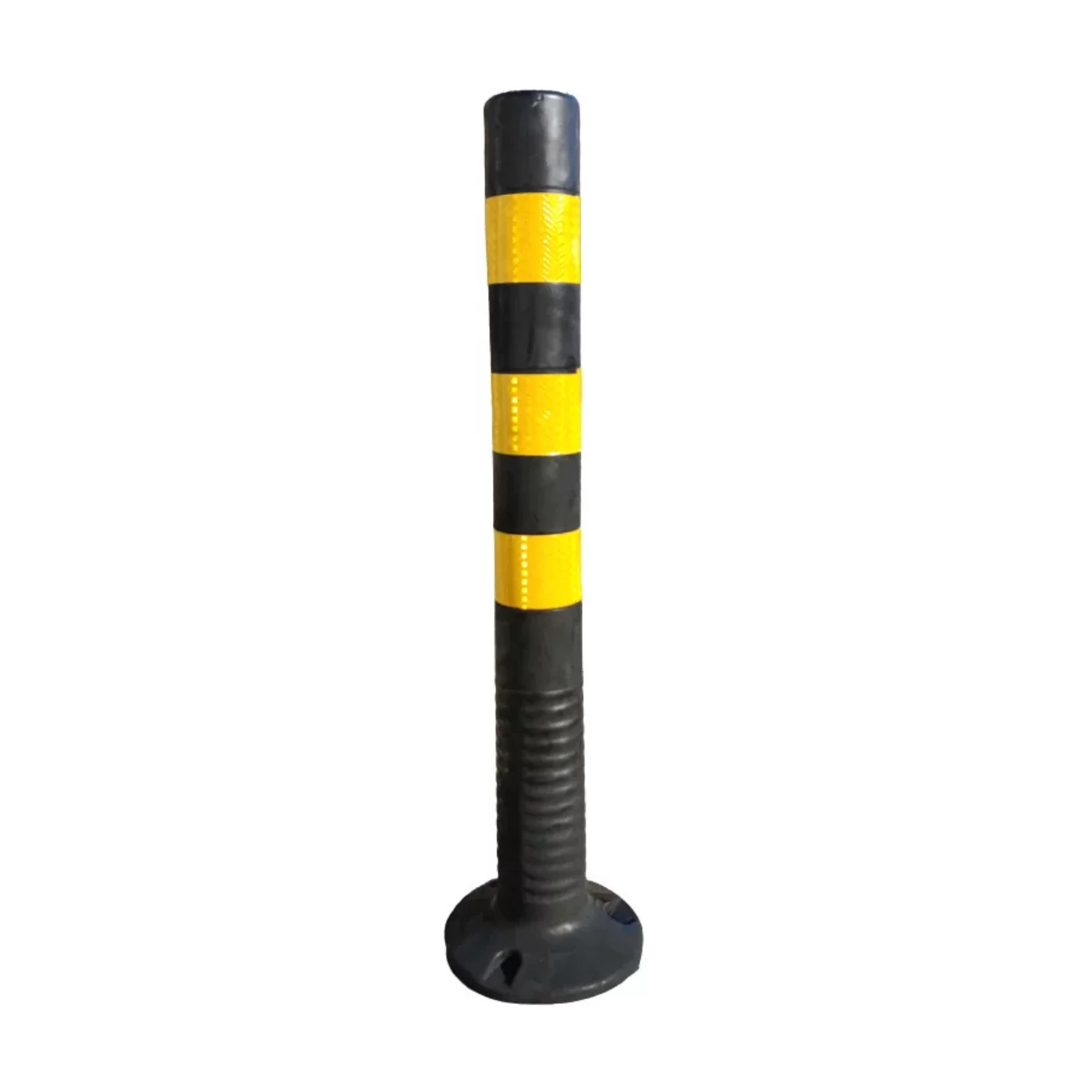 Černo-žlutý plastový samonarovnávací sloupek - průměr 8 cm, výška 75 cm