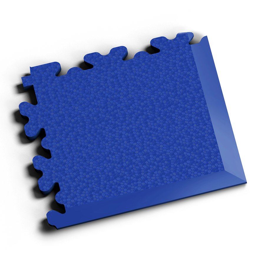 Modrý PVC vinylový zátěžový rohový nájezd Fortelock XL (hadí kůže) - délka 14,5 cm, šířka 14,5 cm, výška 0,4 cm