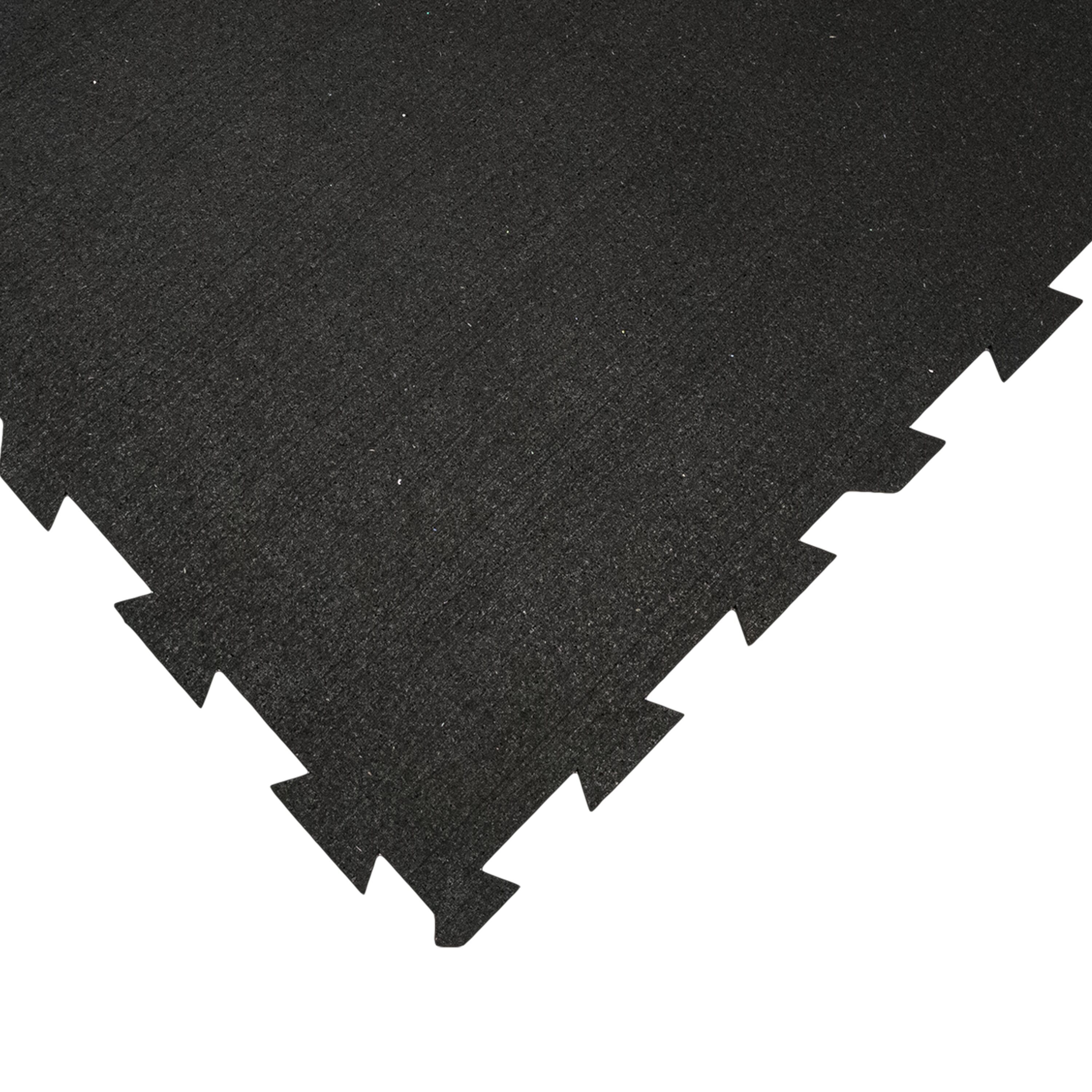 Černá podlahová guma (puzzle - okraj) FLOMA FitFlo SF1050 - délka 100 cm, šířka 100 cm, výška 1,6 cm