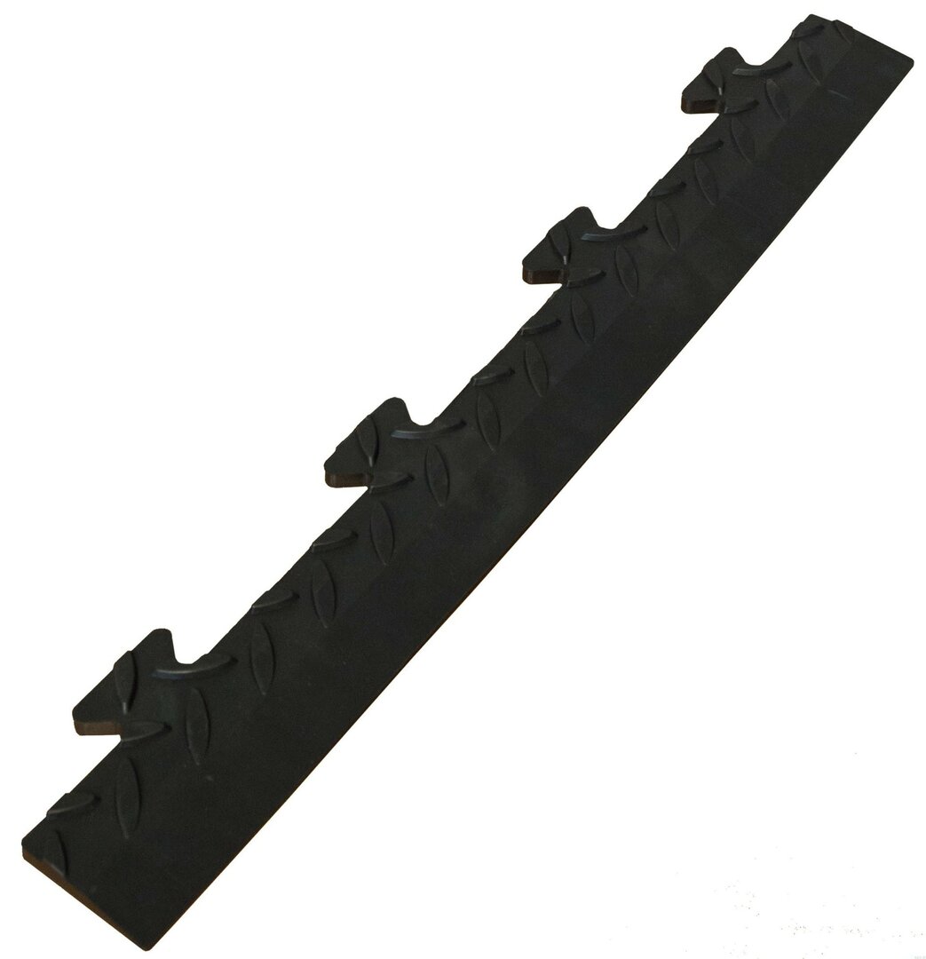 Čierny PVC vinylový nájazd &quot;samec&quot; pre dlaždice Tenax (diamant) - dĺžka 48 cm, šírka 7 cm a výška 0,8 cm