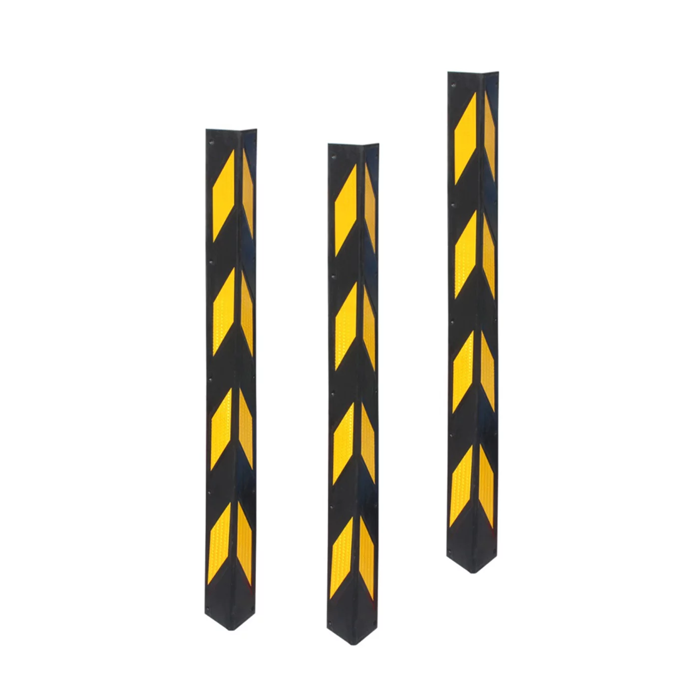 Čierno-žltá gumová ochrana rohu steny FLOMA WP93 - dĺžka 120 cm, šírka 10 x 10 cm, hrúbka 1 cm