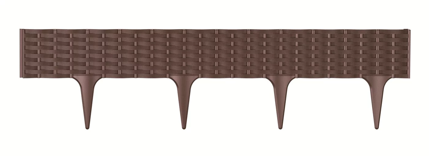 Gartiger Bordstein aus Kunststoff - Länge 390 cm, höhe 18,6 cm - brauner