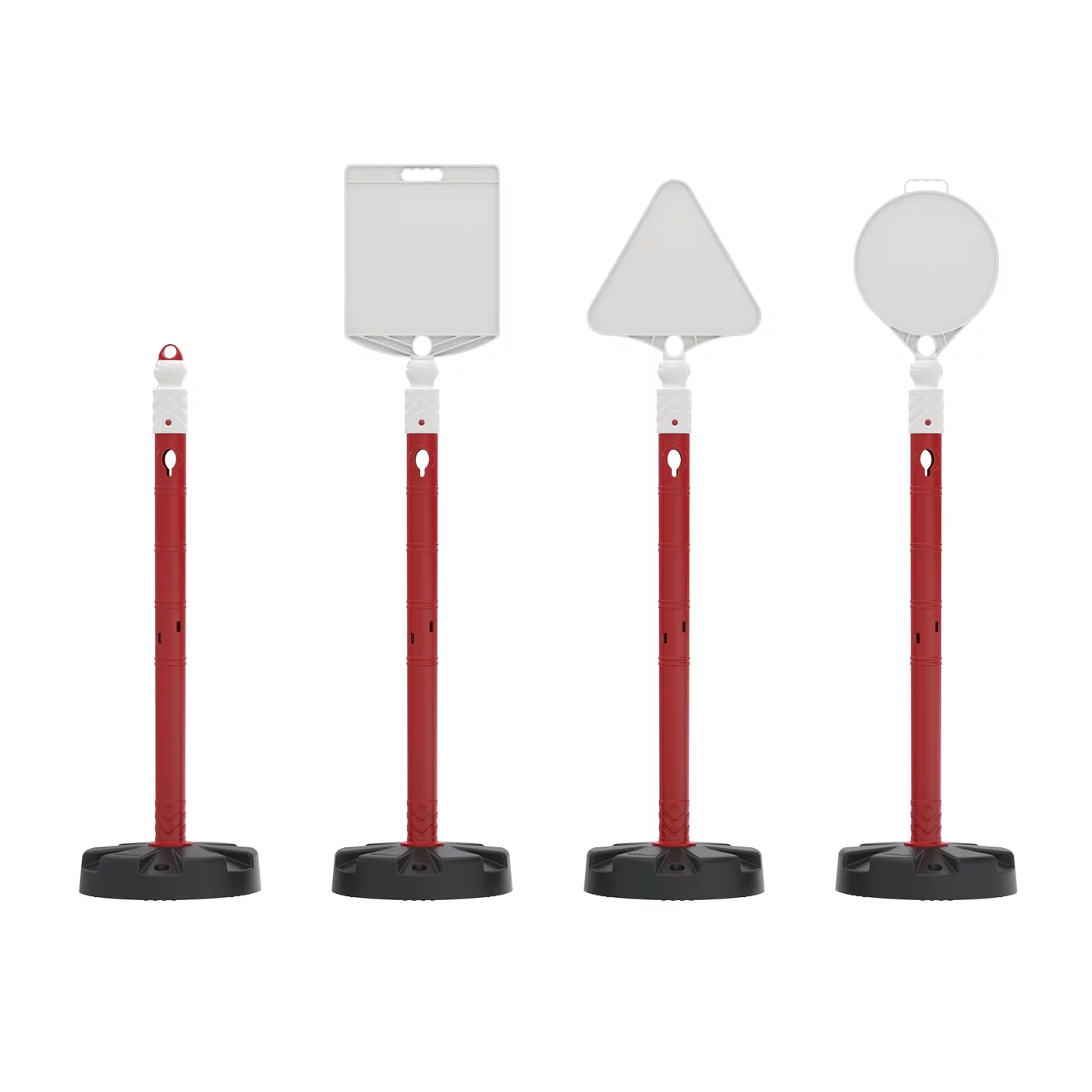 Červeno-bílý plastový (PPC) dopravní výstražný sloupek FLOMA WP12 - průměr 6,3 cm, výška 100 cm