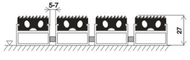 Gumová hliníková vonkajšia vstupná rohož FLOMA Alu Standard (Bfl-S1) - dĺžka 1 cm, šírka 1 cm a výška 2,7 cm
