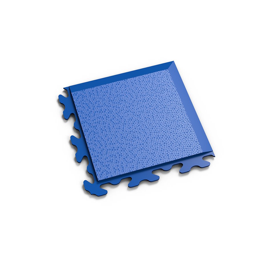 Modrý PVC vinylový rohový nájezd "typ B" Fortelock Invisible (hadí kůže) - délka 14,5 cm, šířka 14,5 cm a výška 0,67 cm