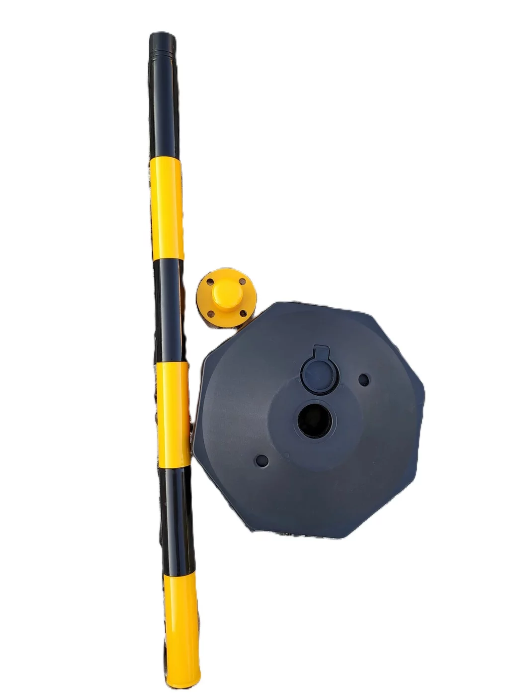 Černo-žlutý plastový skládací sloupek - průměr 4 cm, výška 90 cm