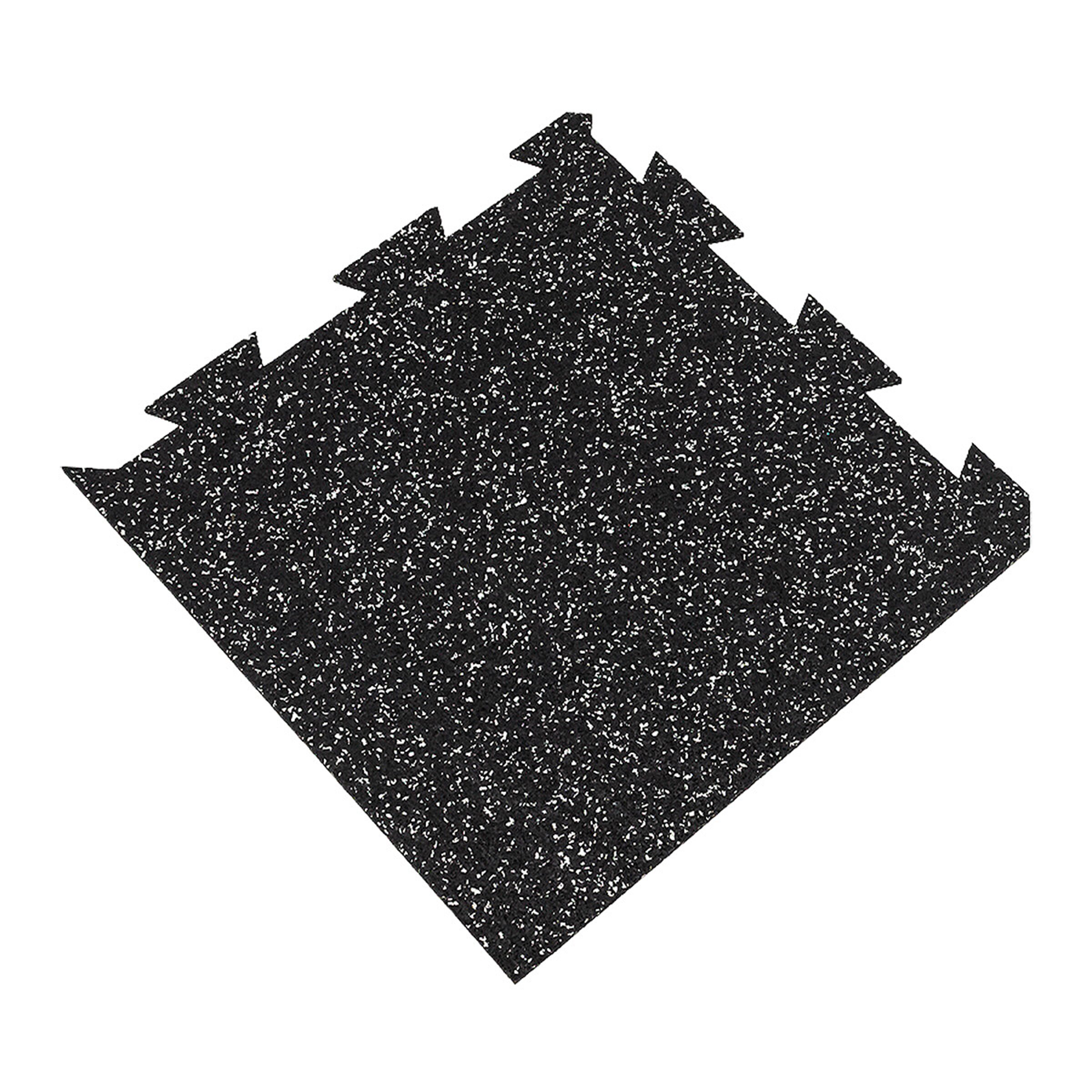 Čierno-biela podlahová guma (puzzle - roh) FLOMA FitFlo SF1050 - dĺžka 50 cm, šírka 50 cm, výška 1,6 cm