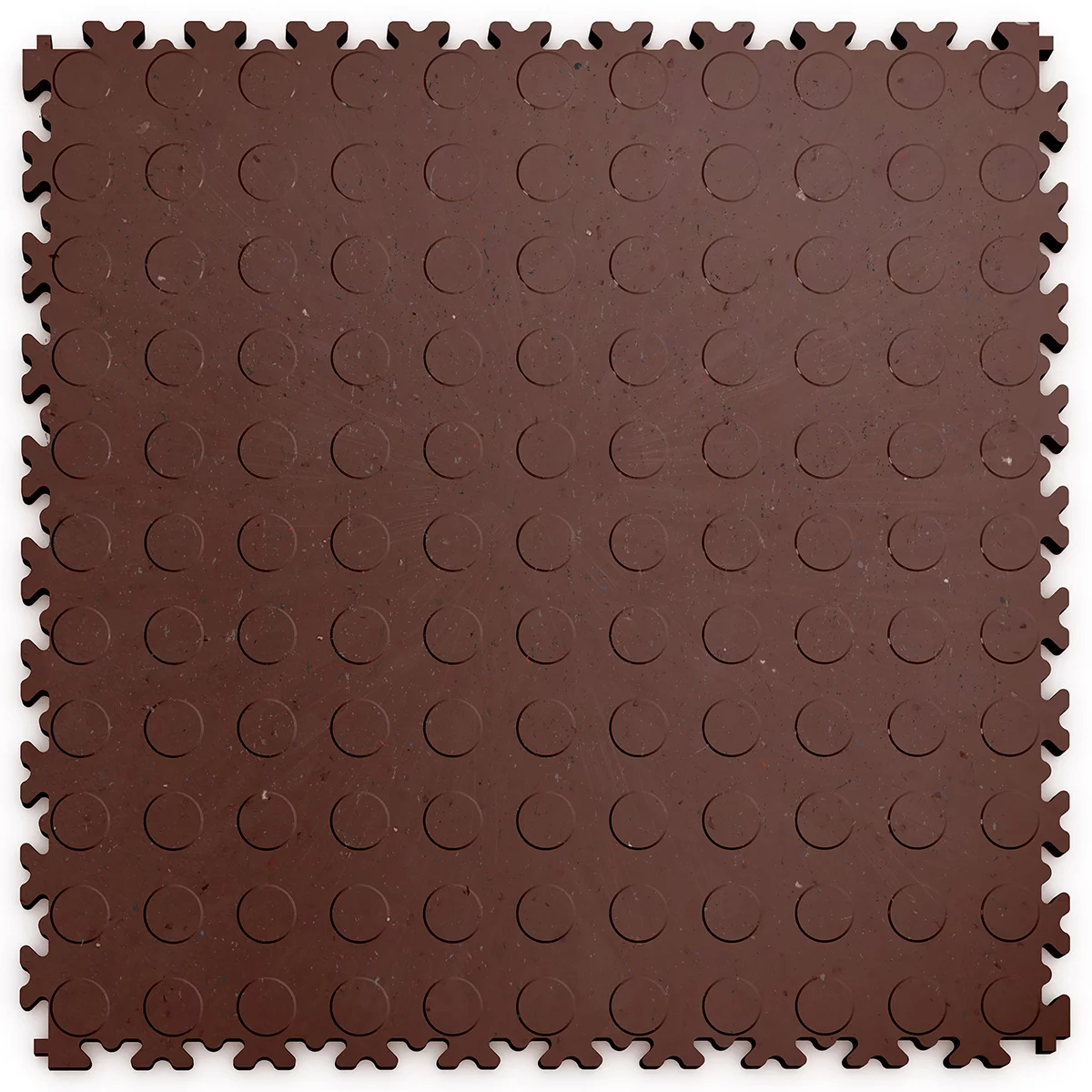 Hnědá plastová (PVC) zátěžová dlažba Fortelock Industry ECO (penízky) - délka 51 cm, šířka 51 cm, výška 0,7 cm