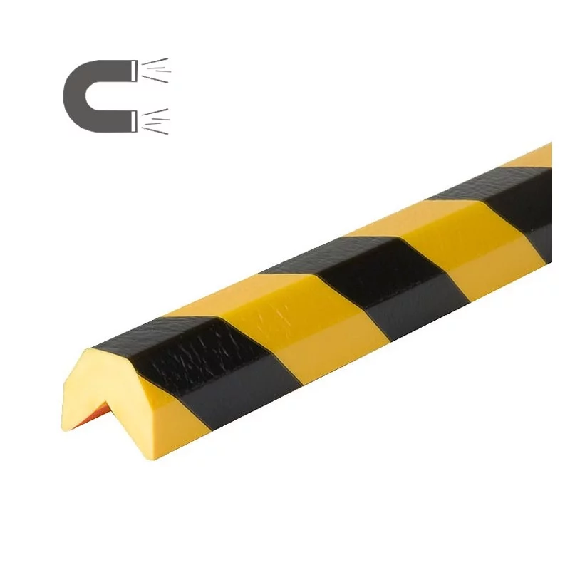 Černo-žlutá pěnová magnetická ochrana rohů zdí a stěn typ AA - délka 100 cm, šířka 4,1 cm, výška 3,6 cm