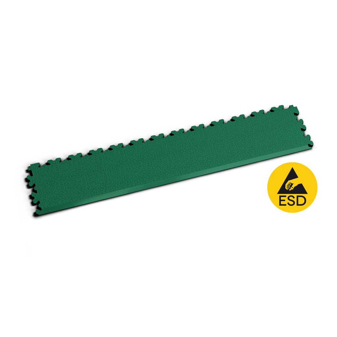 Zelený PVC vinylový nájezd Fortelock XL ESD (kůže) - délka 65,3 cm, šířka 14,5 cm, výška 0,4 cm