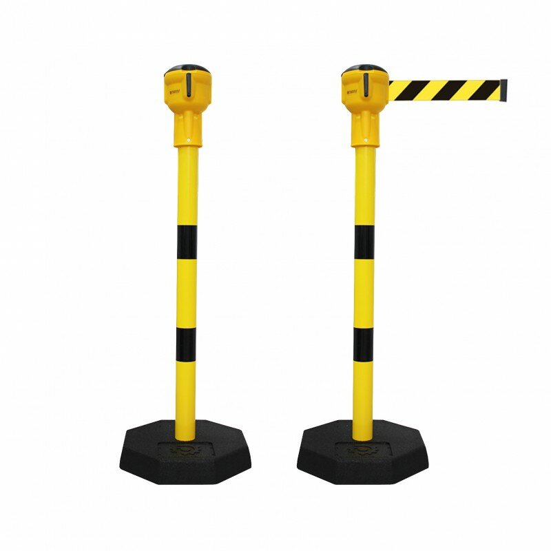 Čierno-žltý oceľový vymedzovací stĺpik Skipper - dĺžka 900 cm a výška 116 cm