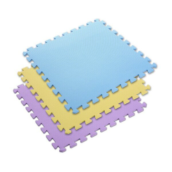 Různobarevná pěnová modulová puzzle podložka (9x puzzle) ONE FITNESS - délka 180 cm, šířka 180 cm a výška 1 cm
