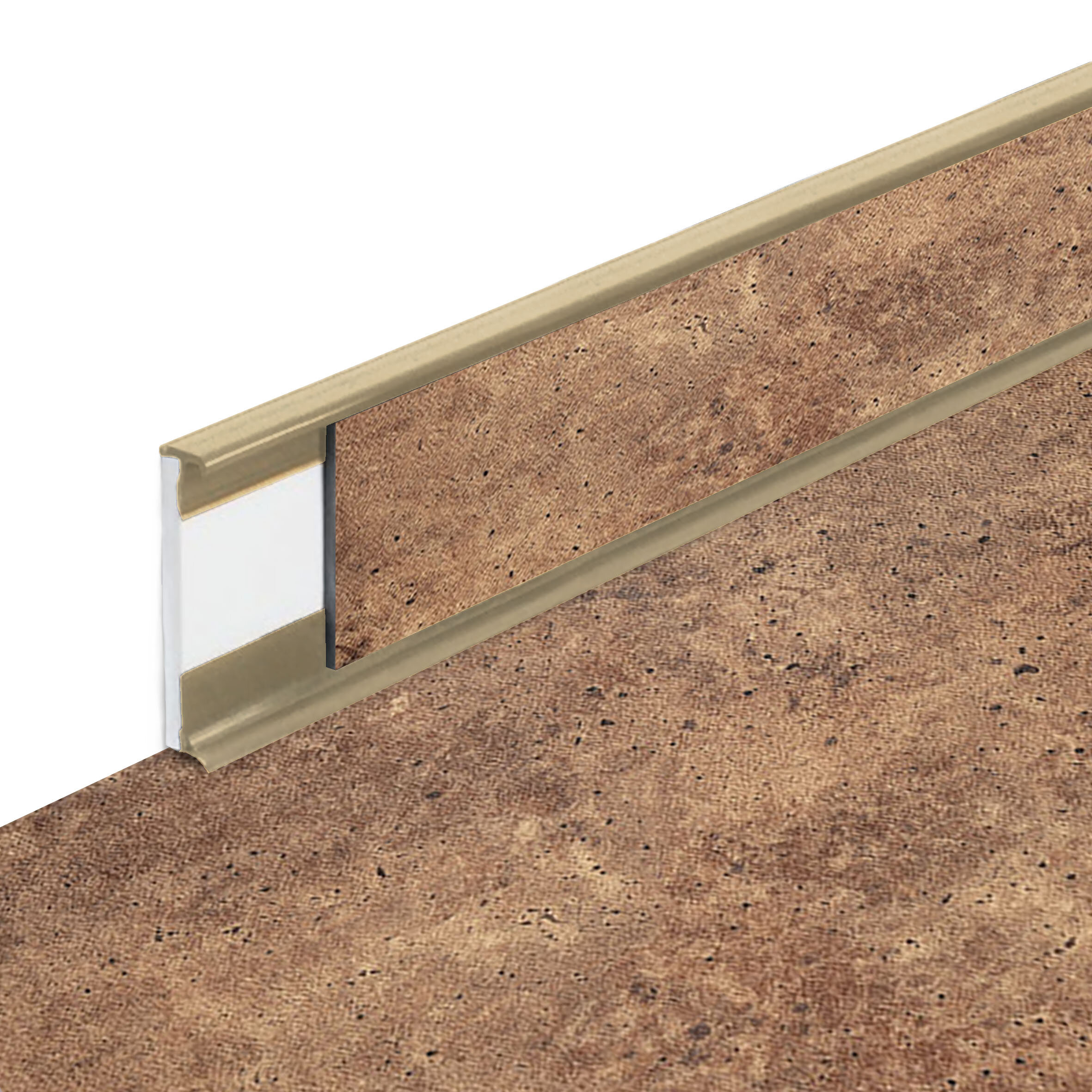 PVC vinylová soklová podlahová lišta Fortelock Business Tornes pluto C014 brown - dĺžka 200 cm, výška 5,8 cm, hrúbka 1,2 cm