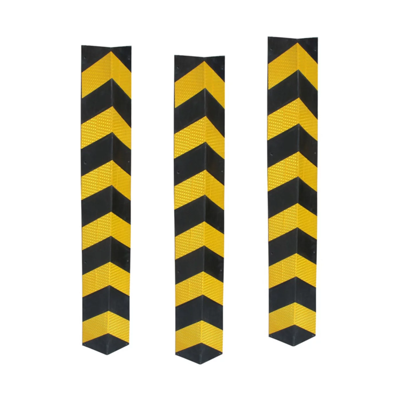 Čierno-žltá gumová ochrana rohu steny FLOMA WP56 - dĺžka 120 cm, šírka 14 cm, hrúbka 1 cm