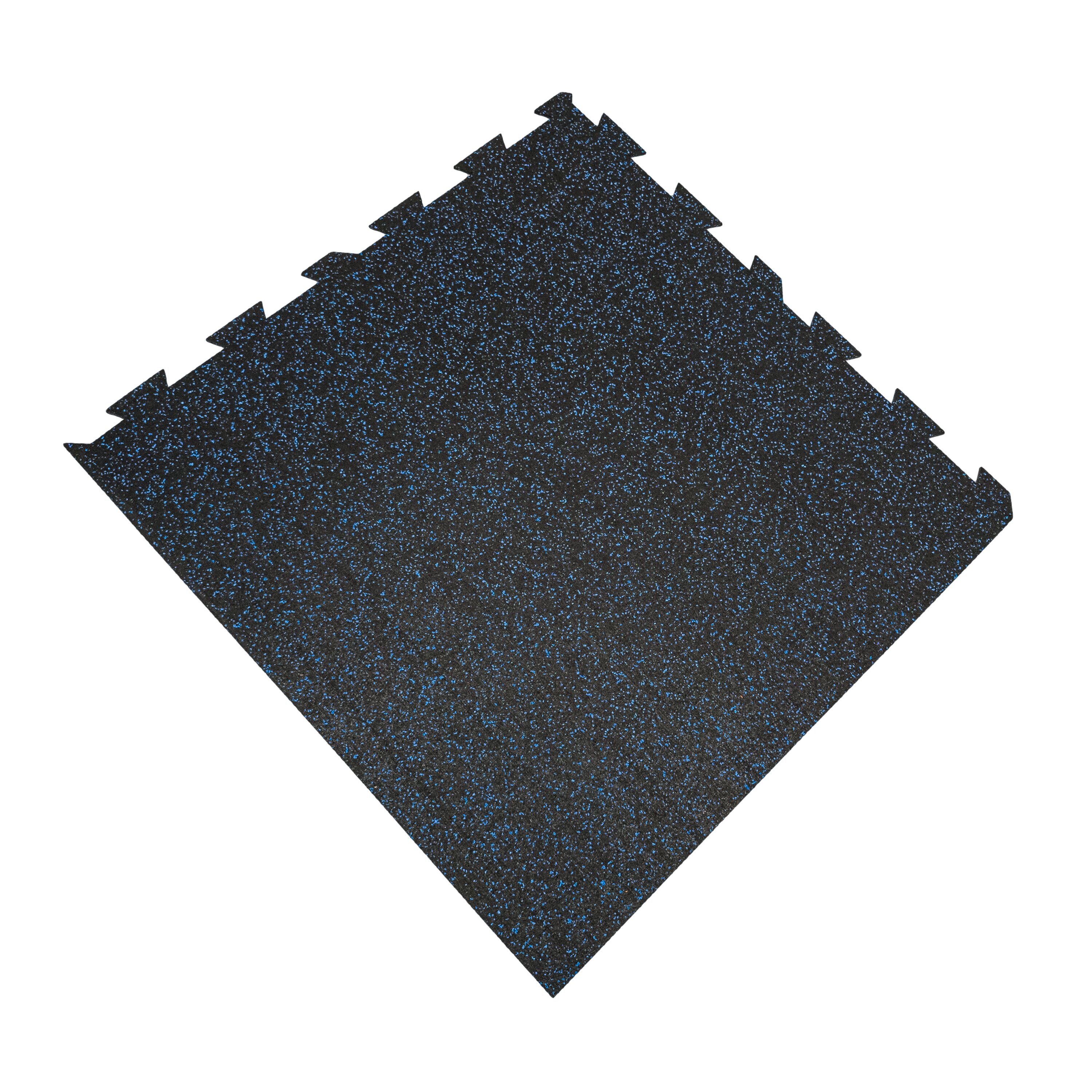 Čierno-modrá gumová modulová puzzle dlažba (roh) FLOMA FitFlo SF1050 - dĺžka 100 cm, šírka 100 cm, výška 1,6 cm