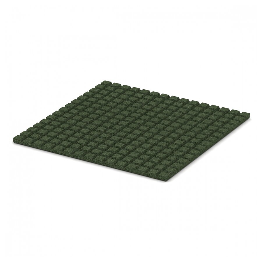 Zelená gumová elastická dlaždice FLOMA V50/R15 - délka 100 cm, šířka 100 cm, výška 5 cm