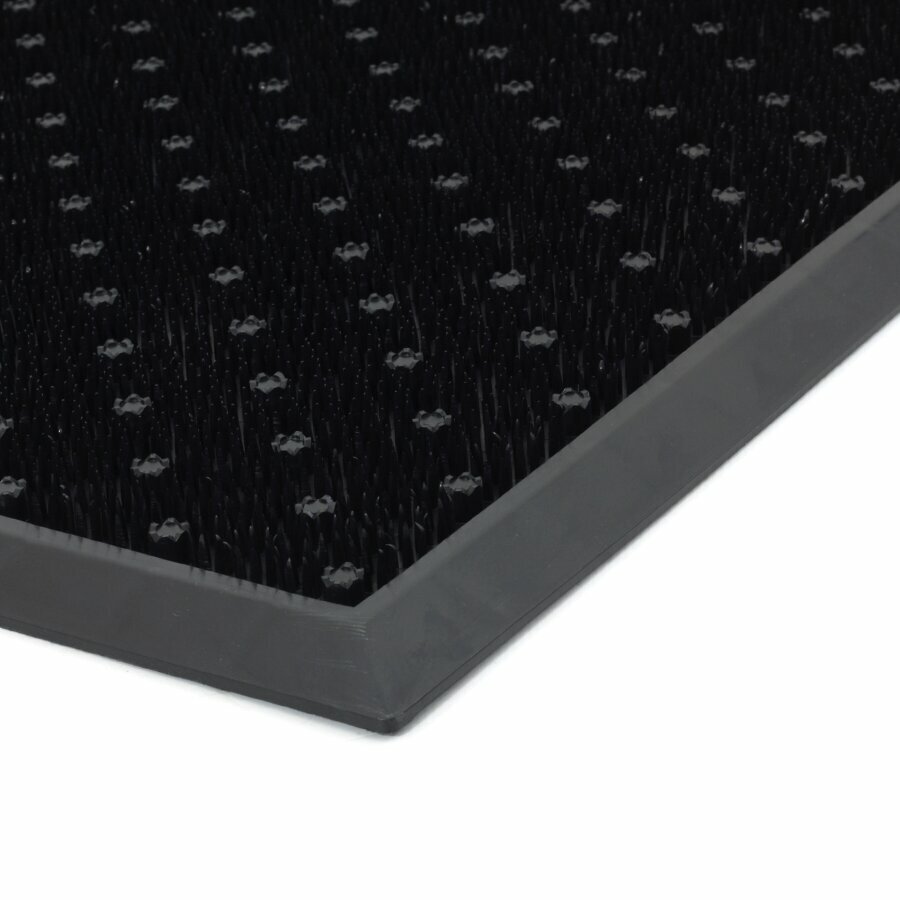 Čierna čistiaca vonkajšia vstupná rohož FLOMA Dots - dĺžka 37 cm, šírka 60 cm, výška 1,8 cm