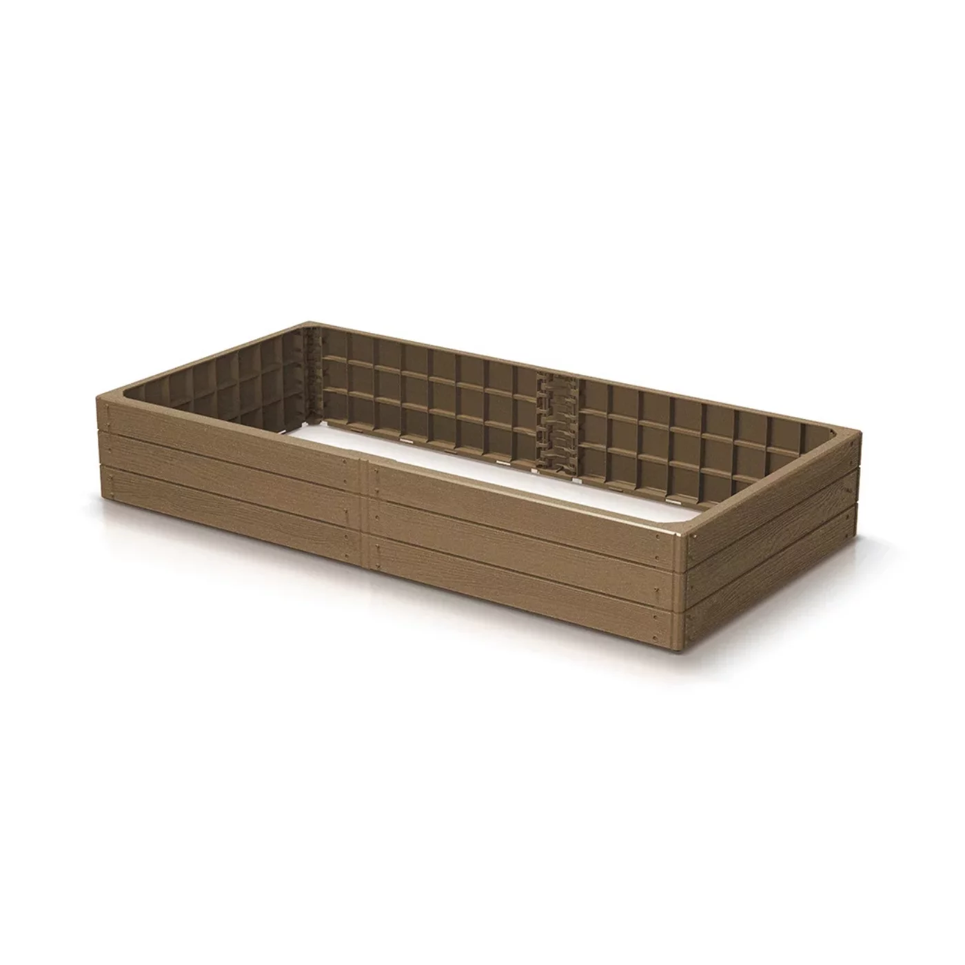 Hnědý vyvýšený stohovatelný záhon GH68 - délka 149,2 cm, šířka 75,6 cm, výška 25 cm