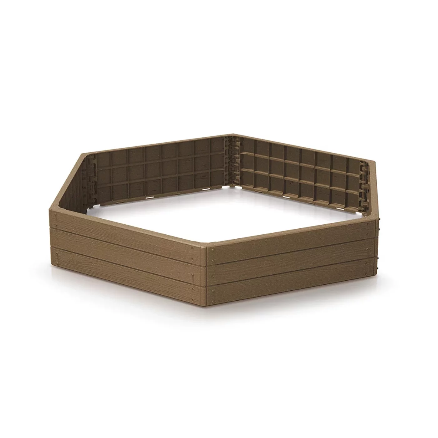 Stapelbares Hochbeet GH27 - Länge 148 cm, Breite 129 cm, Höhe 25 cm - Braun