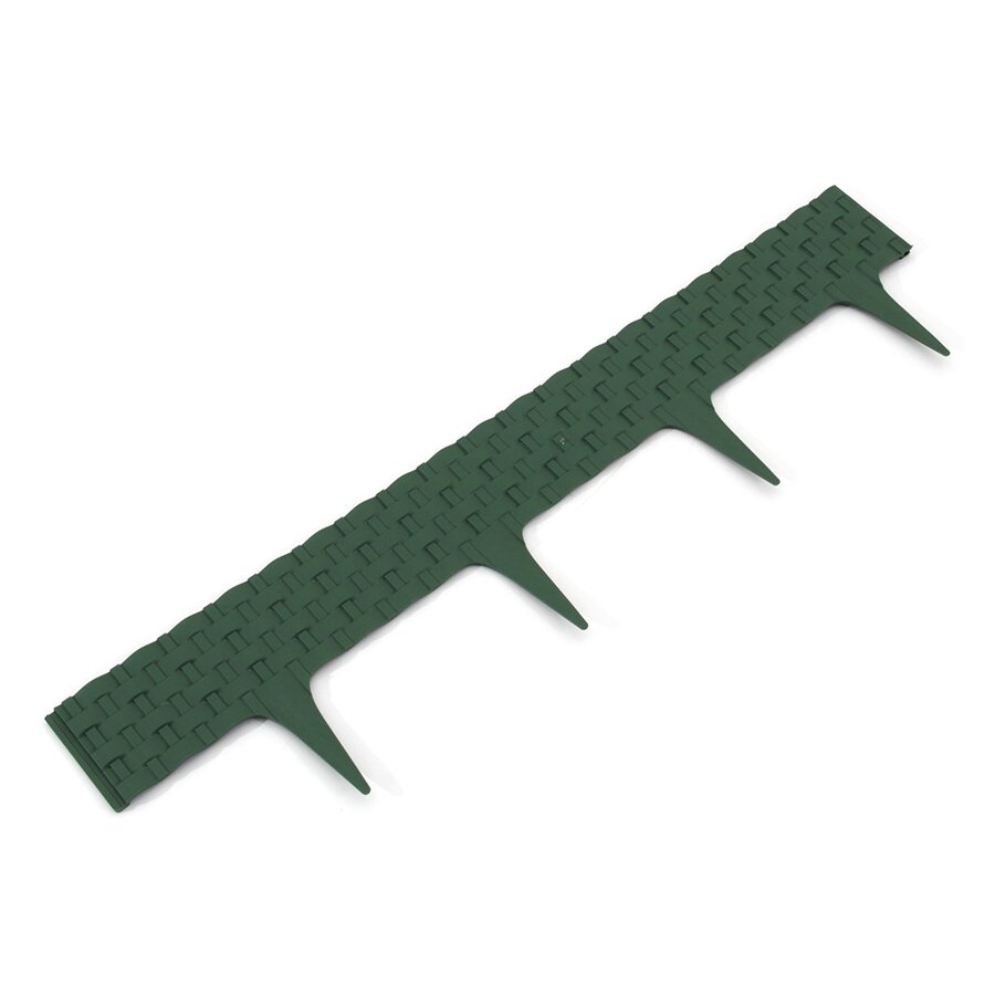 Zelený plastový palisádový záhradný obrubník FLOMA Ratan - dĺžka 80 cm, výška 8 cm