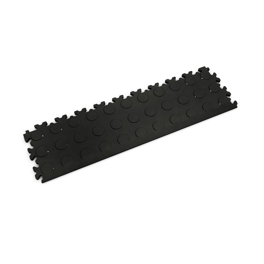 Černý PVC vinylový nájezd Fortelock Industry (penízky) - délka 51 cm, šířka 14 cm a výška 0,7 cm