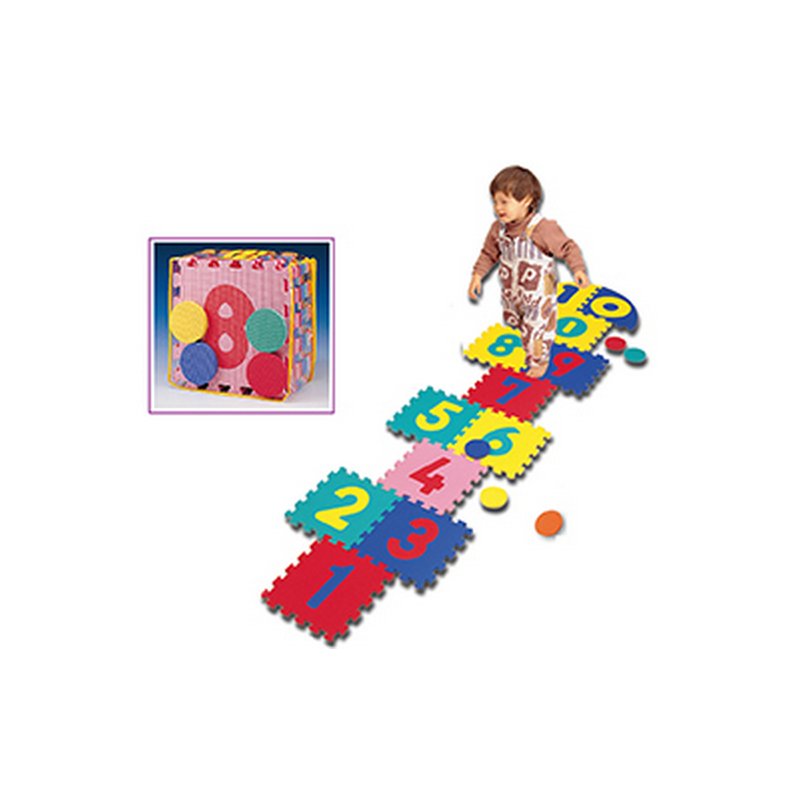 Penová modulová detská hracia podložka (12x puzzle) SPARTAN SPORT - dĺžka 240 cm, šírka 60 cm a výška 1,4 cm