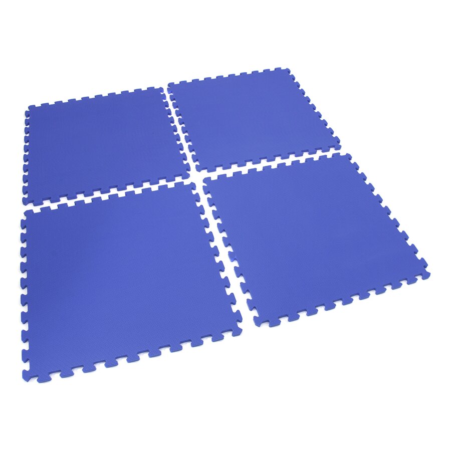 Modrá pěnová modulová dětská hrací podložka (4x puzzle) SPARTAN SPORT - délka 122 cm, šířka 122 cm a výška 1,4 cm