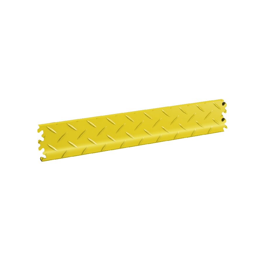 Žltá PVC vinylová soklová podlahová lišta Fortelock Industry (diamant) - dĺžka 51 cm, šírka 10 cm, hrúbka 0,7 cm