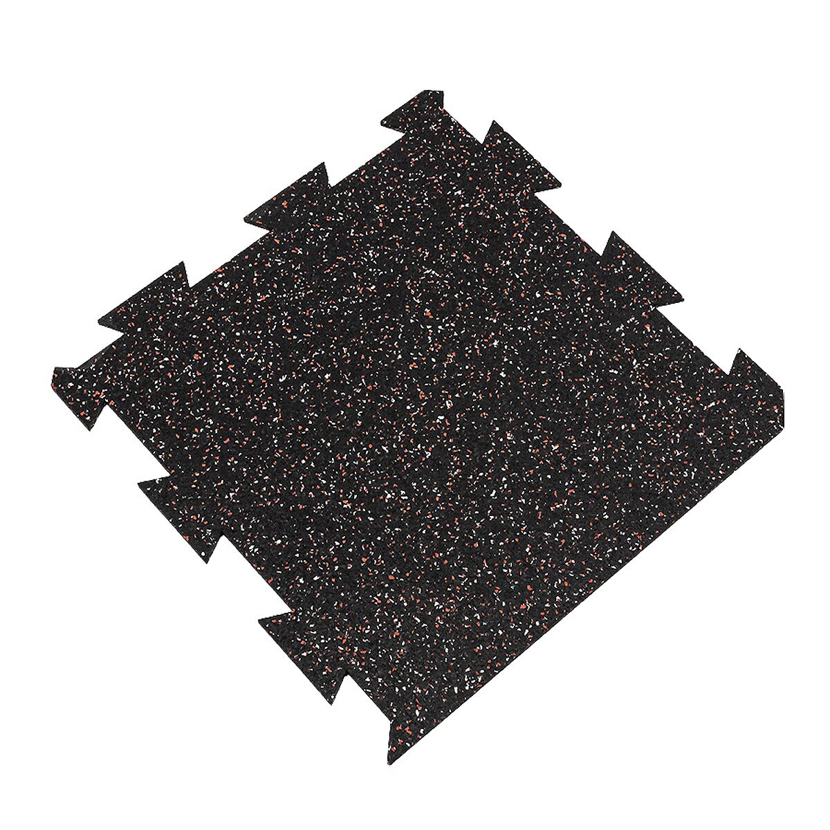 Čierno-bielo-červená podlahová guma (puzzle - okraj) FLOMA FitFlo SF1050 - dĺžka 50 cm, šírka 50 cm, výška 0,8 cm